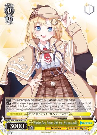 Wishing for a Future With You, Watson Amelia (HOL/WE36-E07 N) - hololive production Premium Booster