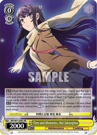 Time and Memories, Mai Sakurajima (SBY/W77-E001 RR) - Rascal Does Not Dream of a Dreaming Girl