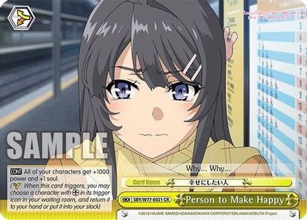 Person to Make Happy (SBY/W77-E021 CR) - Rascal Does Not Dream of a Dreaming Girl