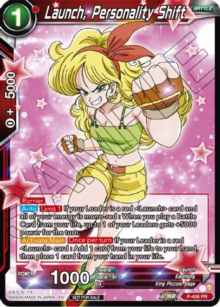 Launch, Personality Shift (Zenkai Series Tournament Pack Vol.1) (P-406) - Tournament Promotion Cards