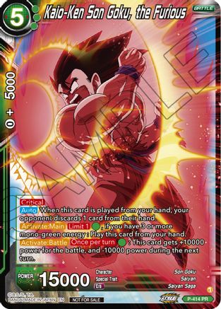 Kaio-Ken Son Goku, the Furious (Zenkai Series Tournament Pack Vol.1) (P-414) - Tournament Promotion Cards