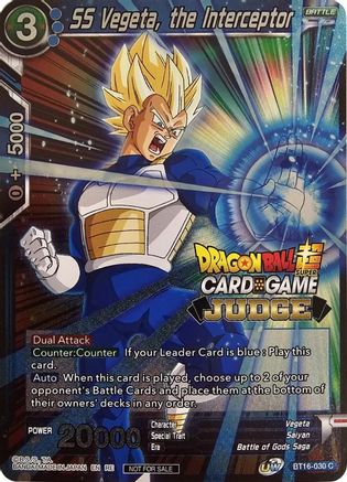 SS Vegeta, the Interceptor (Judge Pack Vol.12) (BT16-030) - Tournament Promotion Cards