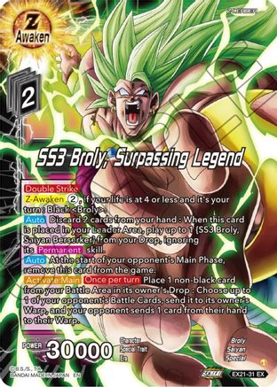 SS3 Broly, Surpassing Legend (EX21-31) - 5th Anniversary Set