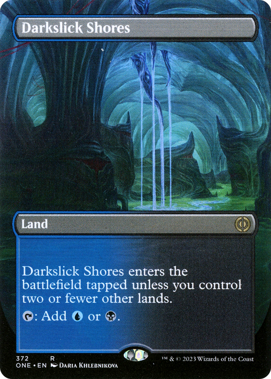 Darkslick Shores (Borderless) (ONE-372) - Phyrexia: All Will Be One (Borderless) Foil