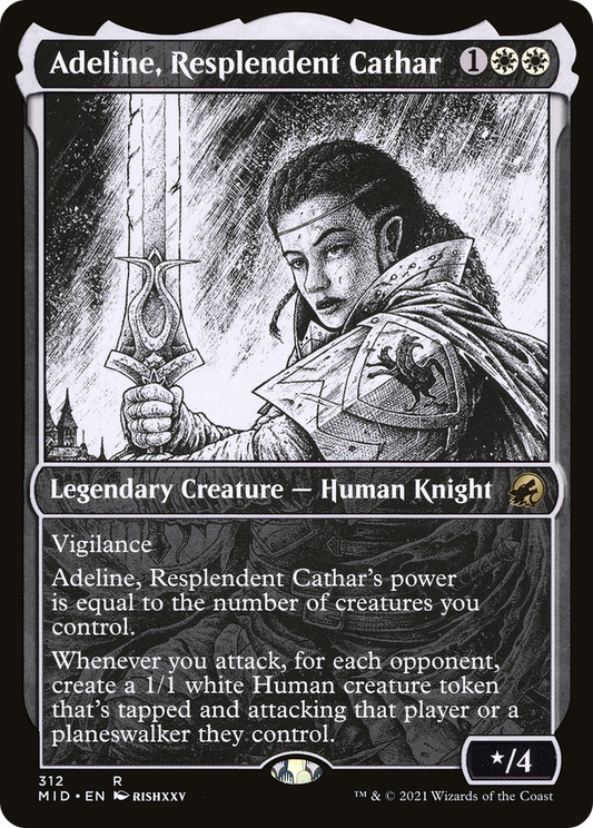 Adeline, Resplendent Cathar (Showcase) (MID-312) - Innistrad: Midnight Hunt: (Showcase) Foil