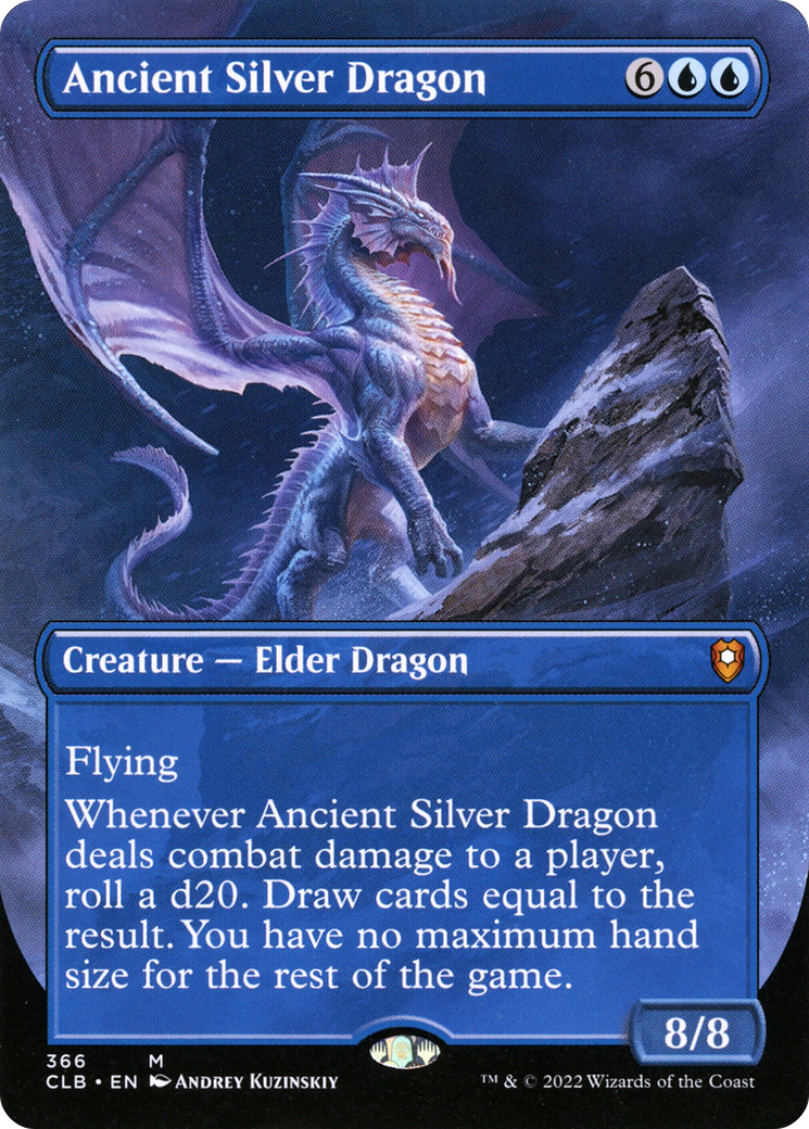 Ancient Silver Dragon (Borderless) (CLB-366) - Commander Legends: Battle for Baldur's Gate (Borderless)