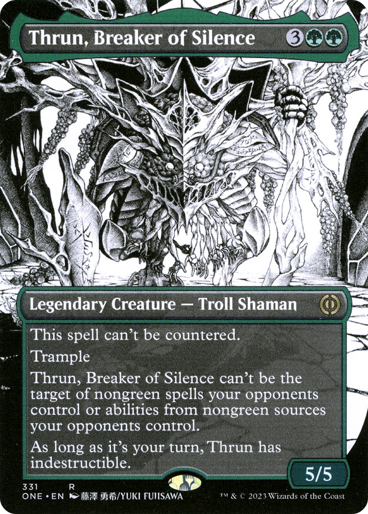Thrun, Breaker of Silence (Borderless) (ONE-331) - Phyrexia: All Will Be One: (Showcase) (Borderless)