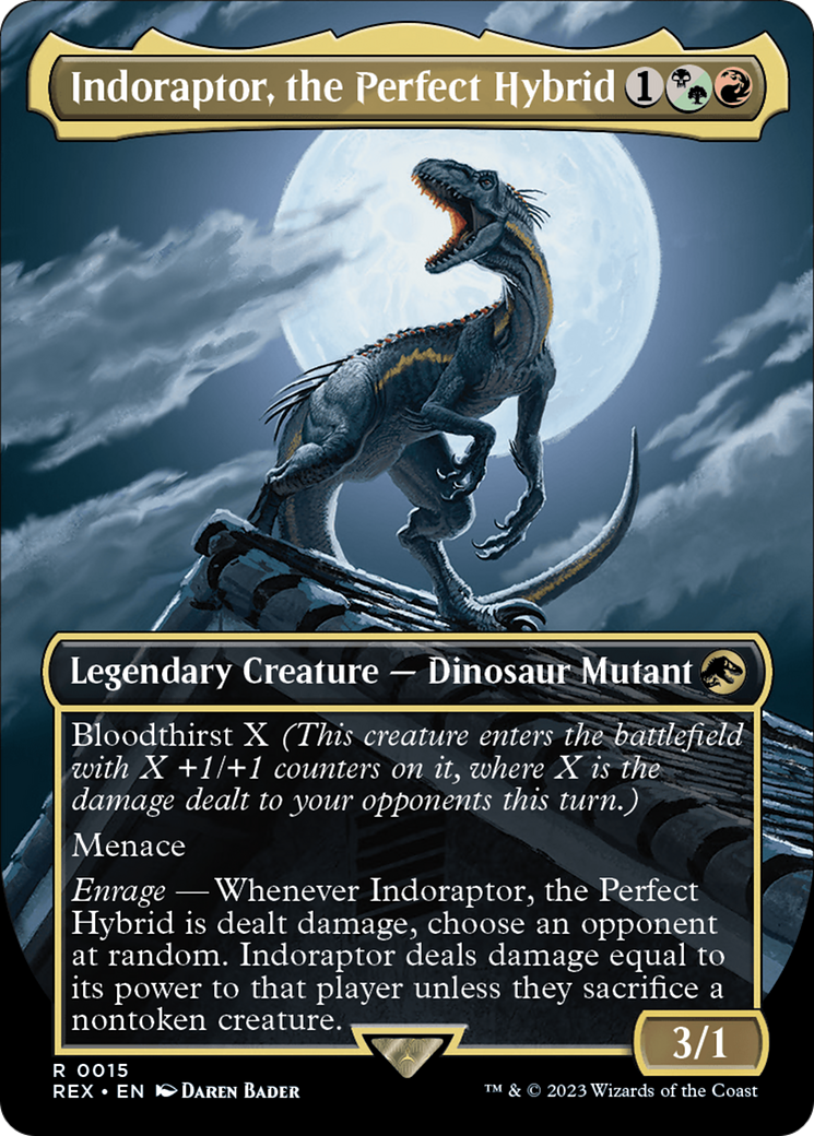 Indoraptor, the Perfect Hybrid (Borderless) (REX-015) - Jurassic World Collection (Borderless)