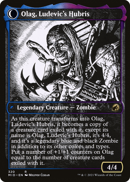 Ludevic, Necrogenius (Showcase) (MID-320) - Innistrad: Midnight Hunt: (Showcase, Double Faced Transform) Foil