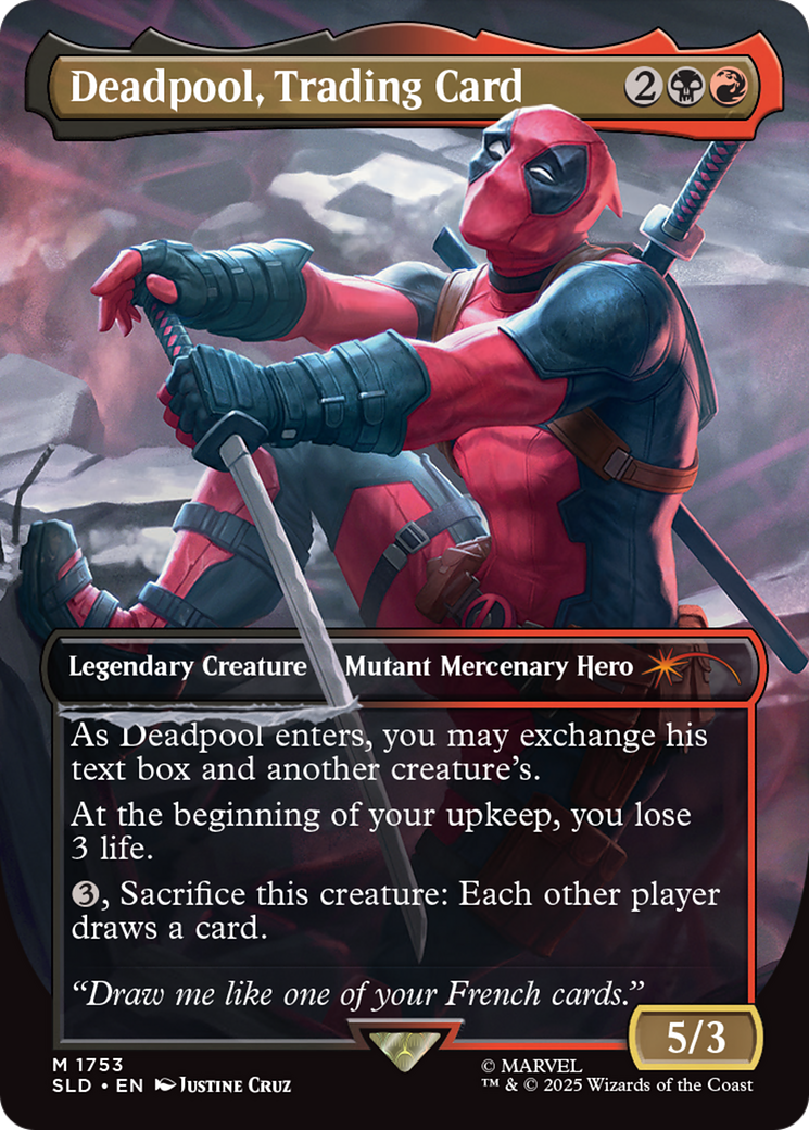 Deadpool, Trading Card (SLD-1753) - Secret Lair Drop (Borderless) Foil