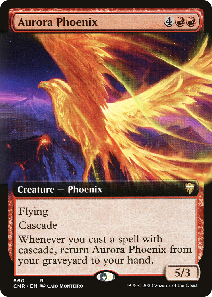 Aurora Phoenix (Extended Art) (CMR-660) - Commander Legends: (Extended Art) Foil