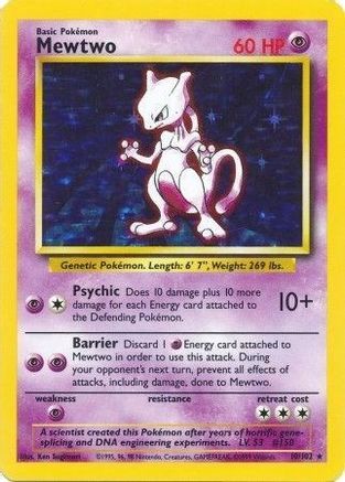 Mewtwo 010/102  - Holofoil Base Set - Holo Rare