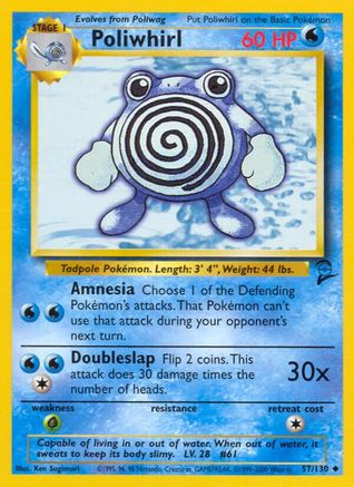 Poliwhirl 057/130  Base Set 2 - Uncommon