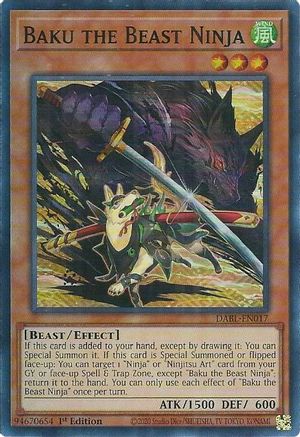 Baku the Beast Ninja (DABL-EN017) - Darkwing Blast 1st Edition