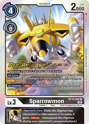 Sparrowmon (BT10-060) - Xros Encounter Pre-Release Cards Foil