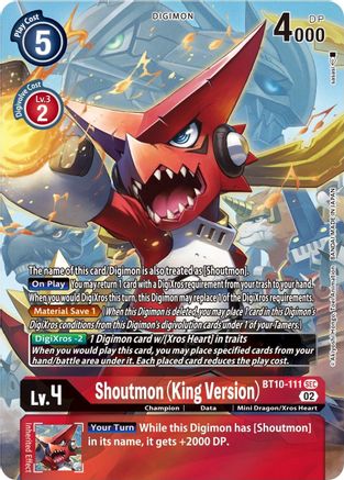 Shoutmon (King Version) (Alternate Art) (BT10-111) - Xros Encounter Foil