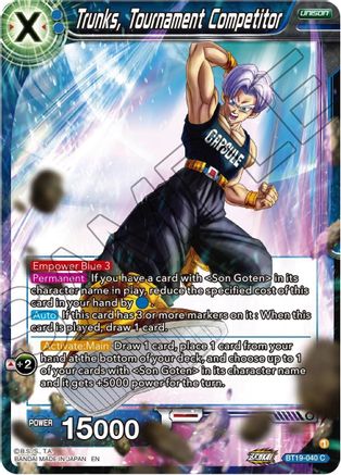 Trunks, Tournament Competitor (BT19-040) - Fighters Ambition Foil
