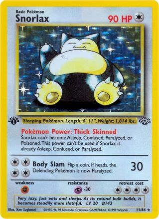 Snorlax (11) 011/64  - 1st Edition Holofoil Jungle - Holo Rare