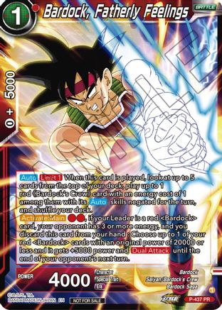 Bardock, Fatherly Feelings (Zenkai Series Tournament Pack Vol.2) (P-437) - Tournament Promotion Cards