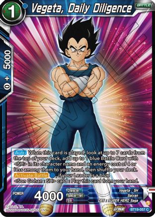Vegeta, Daily Diligence (BT19-057) - Fighters Ambition