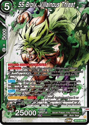 SS Broly, Villainous Threat (BT19-089) - Fighters Ambition Foil