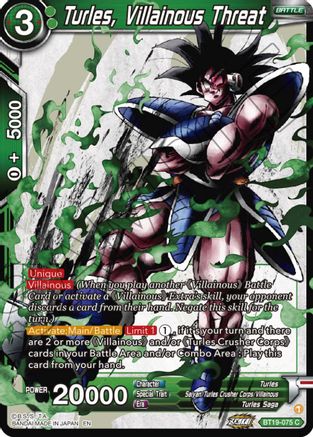 Turles, Villainous Threat (BT19-075) - Fighters Ambition Foil