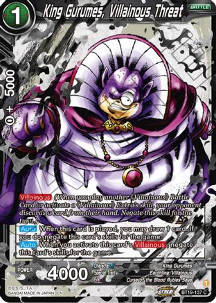 King Gurumes, Villainous Threat (BT19-137) - Fighters Ambition