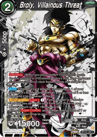 Broly, Villainous Threat (BT19-139) - Fighters Ambition Foil