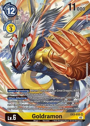 Goldramon (Alternate Art) (EX3-035) - Draconic Roar Foil