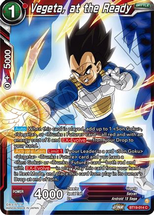 Vegeta, at the Ready (BT19-014) - Fighters Ambition Foil