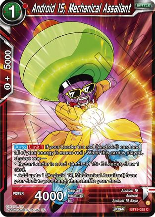 Android 15, Mechanical Assailant (BT19-025) - Fighters Ambition