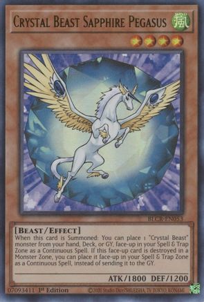 Crystal Beast Sapphire Pegasus (BLCR-EN053) - Battles of Legend: Crystal Revenge 1st Edition