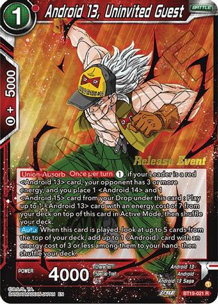 Android 13, Uninvited Guest (Fighter's Ambition Holiday Pack) (BT19-021) - Tournament Promotion Cards