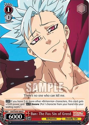 Ban: The Fox Sin of Greed (SDS/SX05-069 U) - The Seven Deadly Sins: Revival of The Commandments