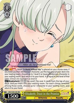 Elizabeth: Trust in the Promise (SDS/SX05-001 RR) - The Seven Deadly Sins: Revival of The Commandments