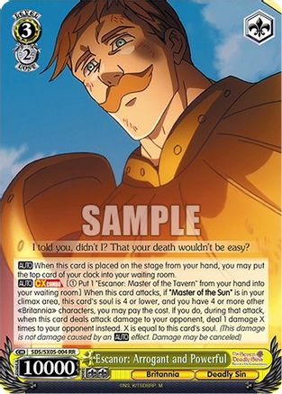 Escanor: Arrogant and Powerful (SDS/SX05-004 RR) - The Seven Deadly Sins: Revival of The Commandments