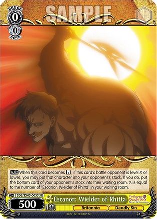 Escanor: Wielder of Rhitta (SR) (SDS/SX05-005S SR) - The Seven Deadly Sins: Revival of The Commandments