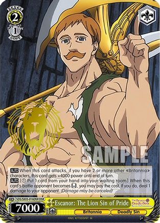 Escanor: The Lion Sin of Pride (DSR) (SDS/SX05-016DSR DSR) - The Seven Deadly Sins: Revival of The Commandments