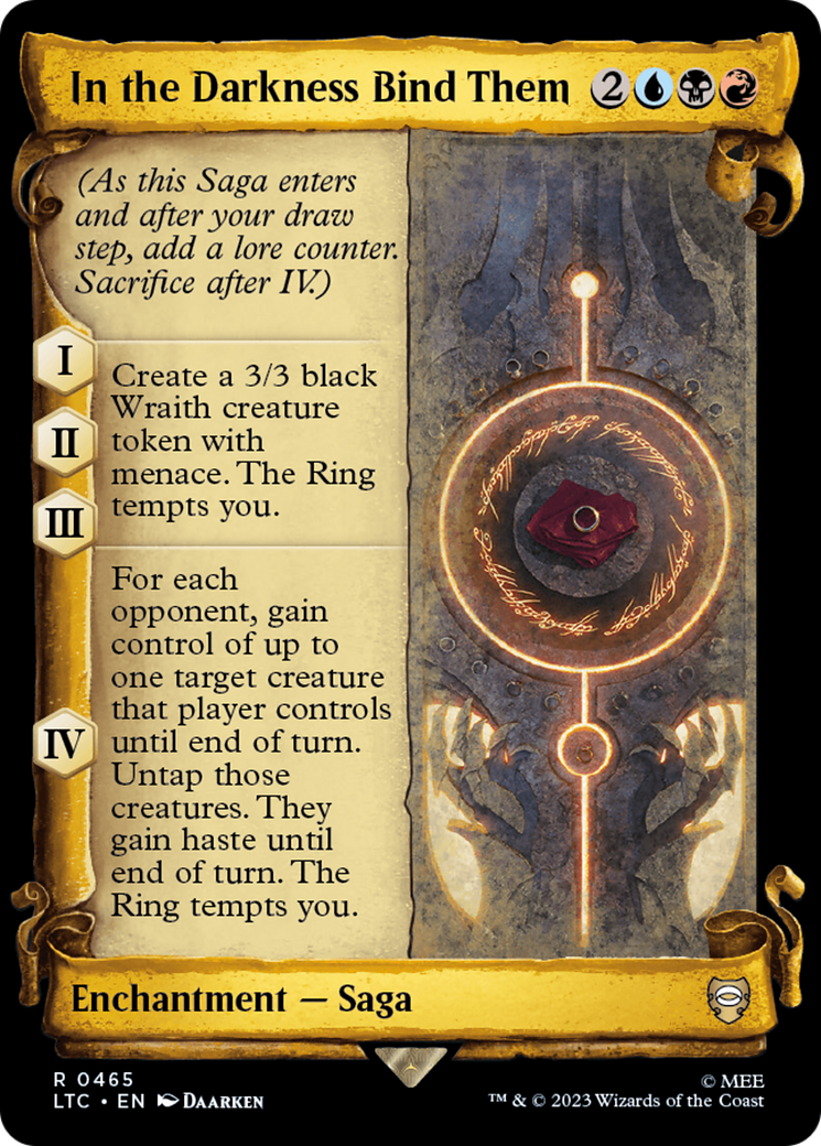 In the Darkness Bind Them (Showcase Scrolls) (LTC-465) - Tales of Middle-earth Commander: (Showcase)