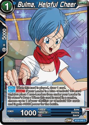 Bulma, Helpful Cheer (BT20-040) - Power Absorbed Foil