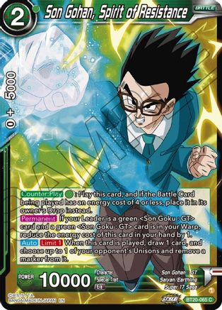 Son Gohan, Spirit of Resistance (BT20-065) - Power Absorbed Foil