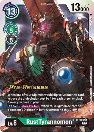 RustTyrannomon (BT11-059) - Dimensional Phase Pre-Release Cards Foil