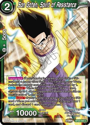 Son Goten, Spirit of Resistance (BT20-066) - Power Absorbed Foil