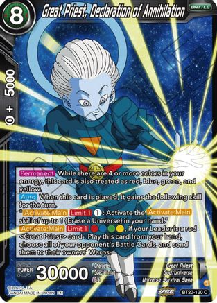 Great Priest, Declaration of Annihilation (BT20-120) - Power Absorbed