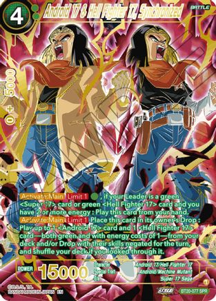 Android 17 & Hell Fighter 17, Synchronized (SPR) (BT20-077) - Power Absorbed Foil