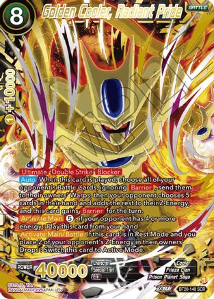 Golden Cooler, Radiant Pride (Alternate Art) (BT20-148) - Power Absorbed Foil