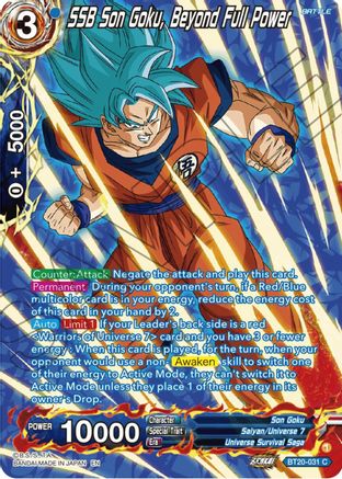 SSB Son Goku, Beyond Full Power (Silver Foil) (BT20-031) - Power Absorbed Foil