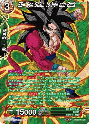 SS4 Son Goku, to Hell and Back (Silver Foil) (BT20-063) - Power Absorbed Foil