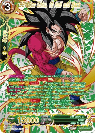 SS4 Son Goku, to Hell and Back (Gold-Stamped) (BT20-063) - Power Absorbed Foil