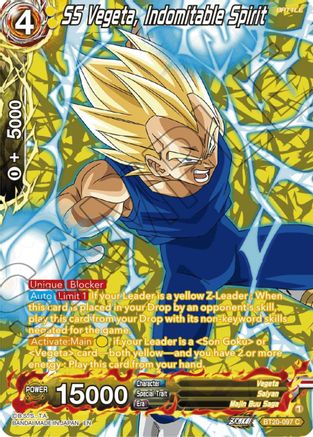 SS Vegeta, Indomitable Spirit (Silver Foil) (BT20-097) - Power Absorbed Foil